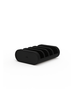 Wooden cutting board holder painted in black