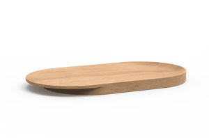 Large wooden handmade cutting board with a carved top and side