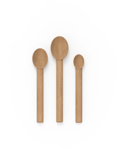 Three wooden spoons of different sizes